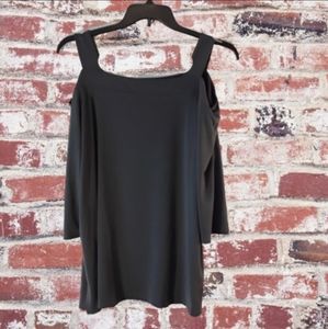 Women Within 18/20 gray open shoulder blouse